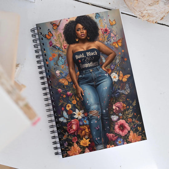 Melanin Magic Journal: Artistic Floral Empowerment Notepad for Black Women and Nubian Queen Ma boutique