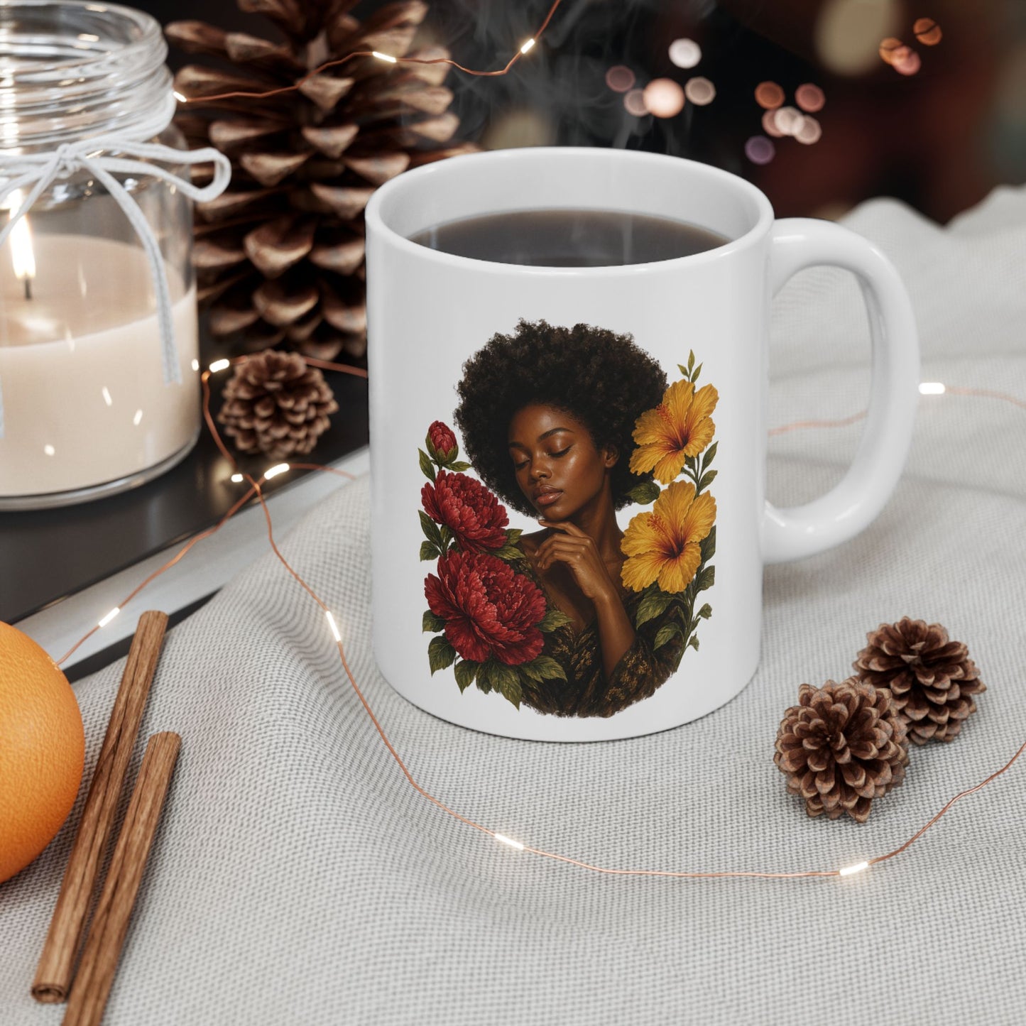Floral Ceramic Mug – Colorful Wildflower Coffee Cup