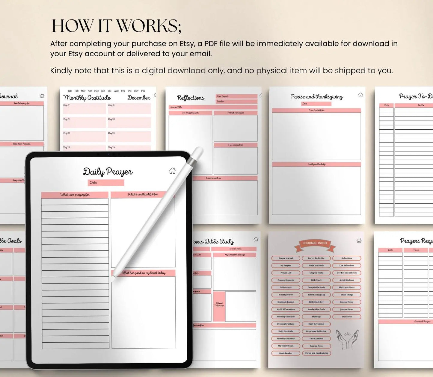 Digital Prayer Journal for Women: Christian Devotional Planner (Printable PDF) Grown Black Glorious