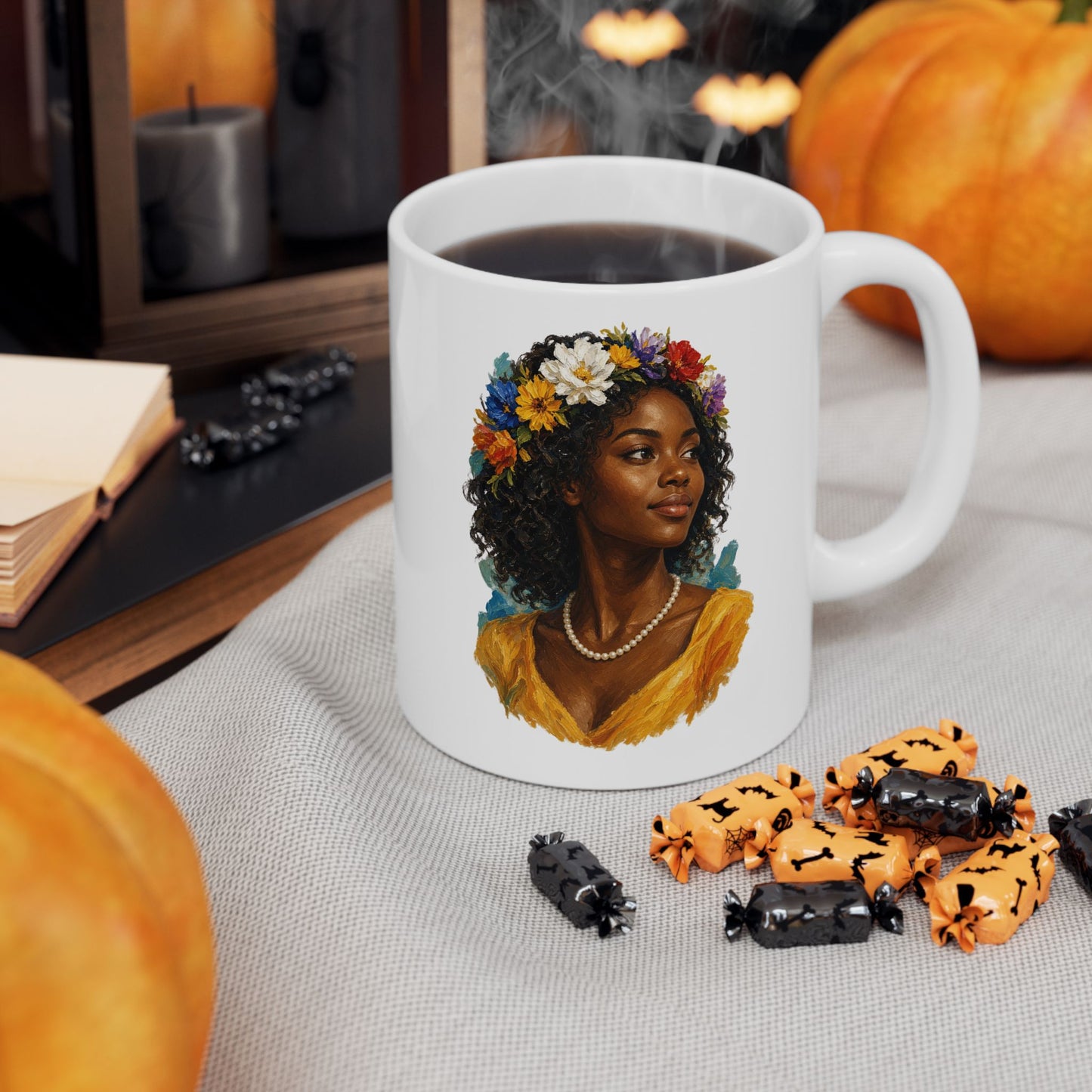 Floral Ceramic Mug - 11 oz