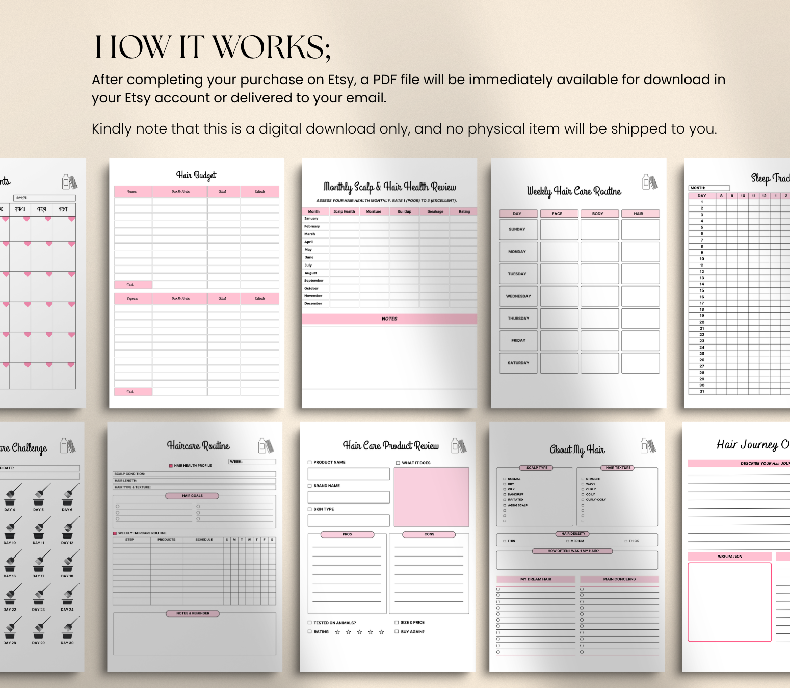 4C Hair Care Planner | Editable Canva Natural Hair Care Routine Tracker - Grown Black Glorious