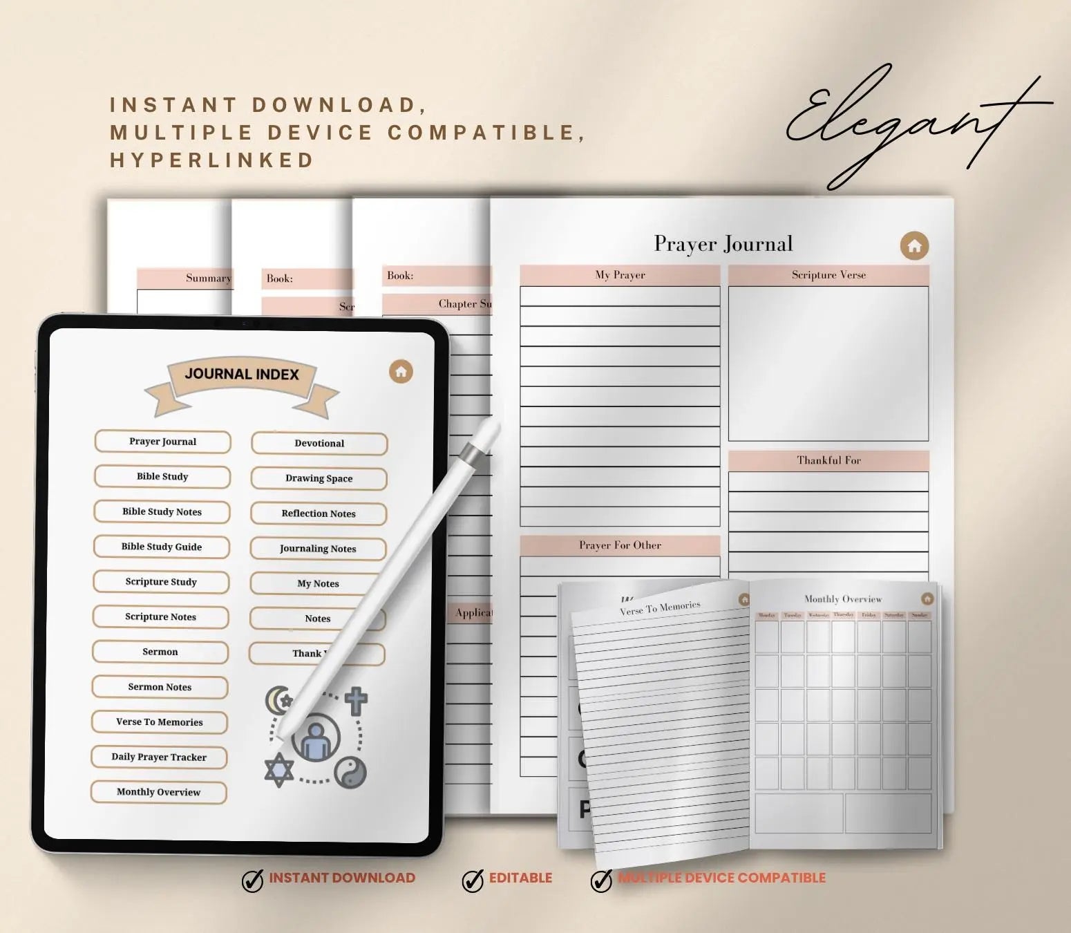 Christian Prayer Journal: Bible Study & Devotional Planner (Printable PDF) Grown Black Glorious