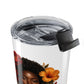 Floral Travel Tumbler – Orange Flowers and Red Roses - 20 oz