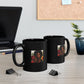 Glossy Black Floral Portrait Mug – Ceramic Coffee Cup (11oz & 15oz)