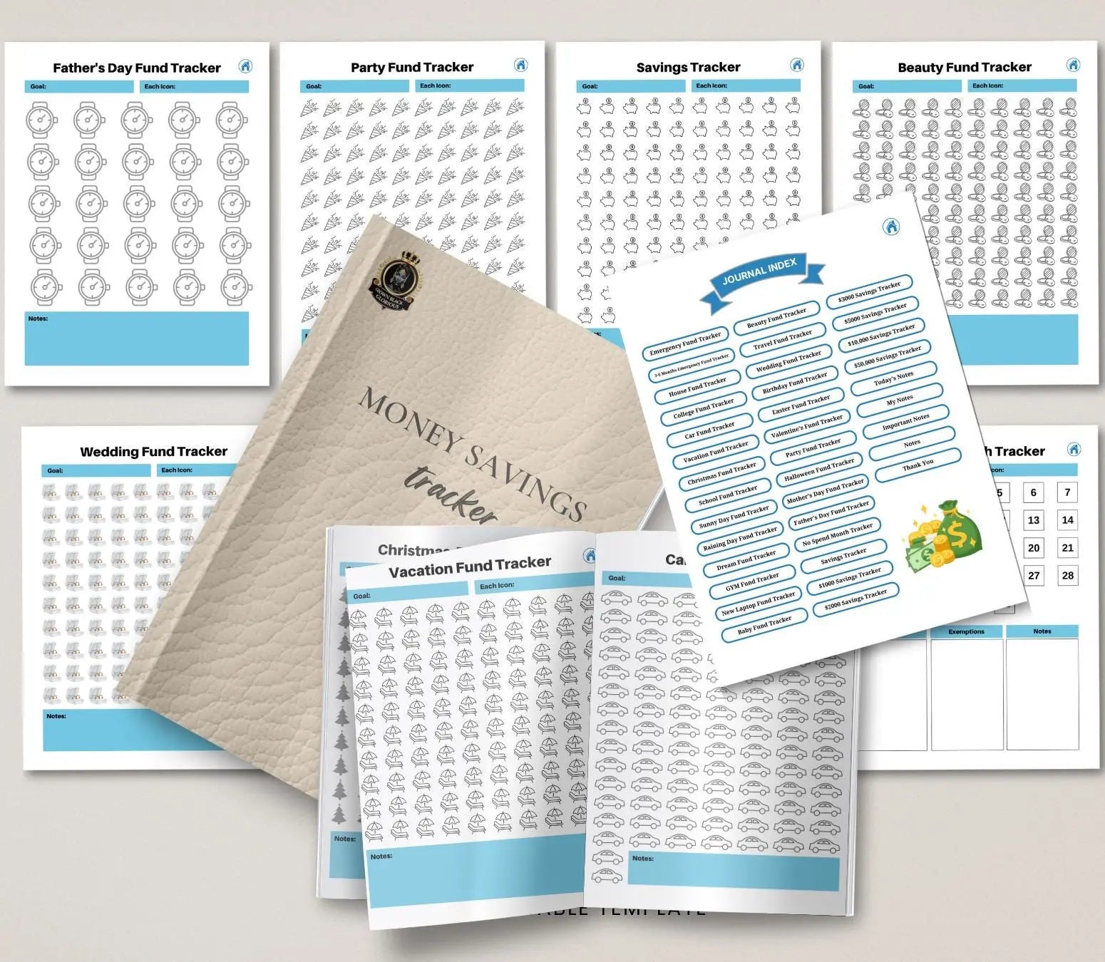 Digital Savings Tracker: Budget Planner, Money Management (Printable PDF & Tablet Friendly) Grown Black Glorious
