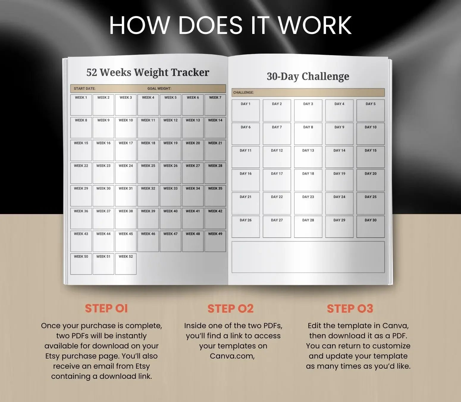 Fitness and Weight Loss Planner for Black Women | Workout Tracker, Meal Planner for Nubian Queen, Printable PDF for Weight Loss & Wellness Ma boutique