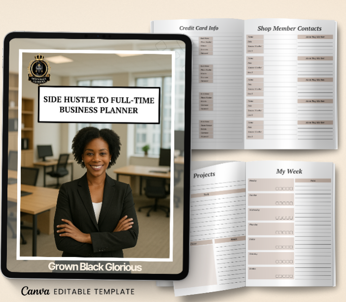 Business, Career, Money & Productivity Planner Bundle for Black Women