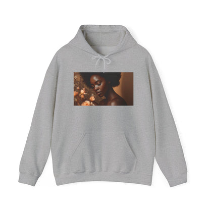 Afrocentric Art Hoodie for Black Women – Warm Floral Portrait Sweatshirt