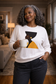 Afro Minimalist Profile Sweatshirt Golden Aura of a Black Woman  – Black Woman Silhouette Crewneck, Afrocentric Aesthetic Graphic Pullover Gift for Her