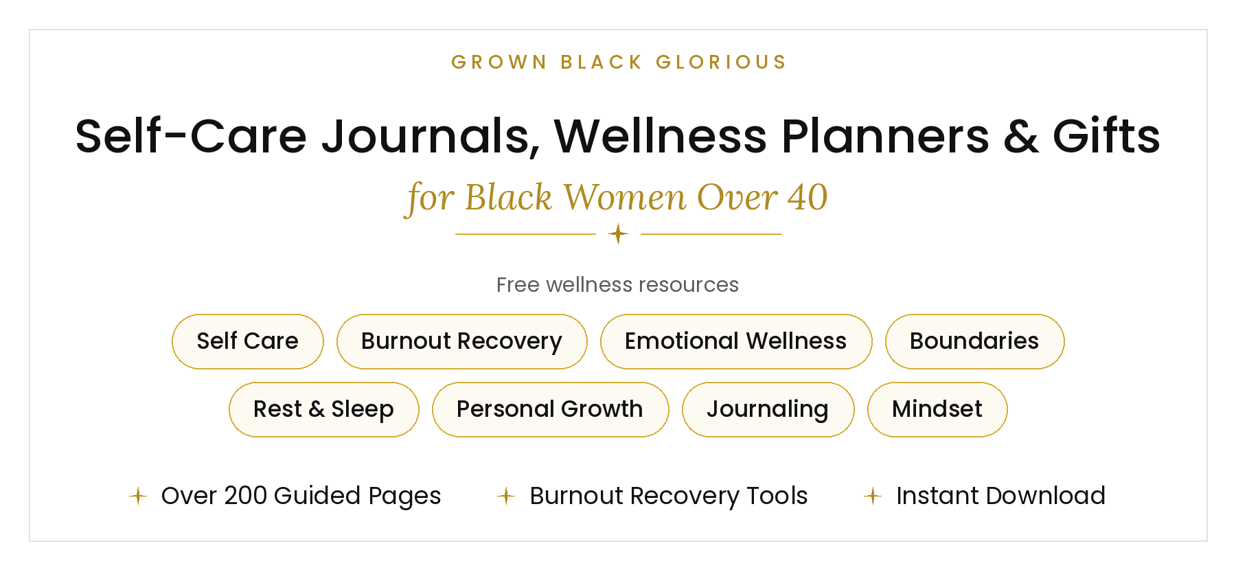 Self-care planner and wellness journal for Black women over 40 – Grown Black Glorious