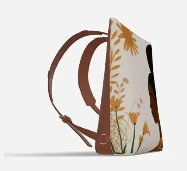 Black Woman Sunflower Vegan Leather Backpack – Afrocentric Luxury Bag for Empowered Queens Grown Black Glorious