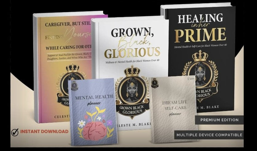 Black Mental Health & Self-Care Planner: 5 Wellness Ebooks Bundle (Digital Download)