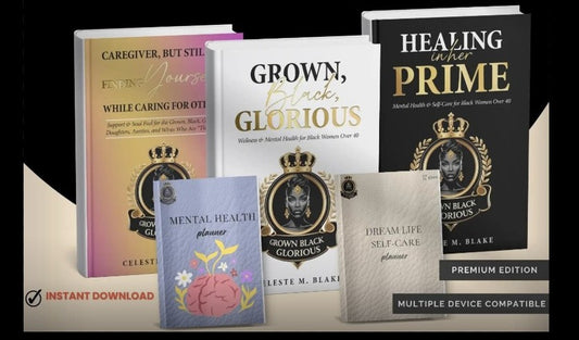Black Mental Health & Self-Care Planner: 5 Wellness Ebooks Bundle (Digital Download)