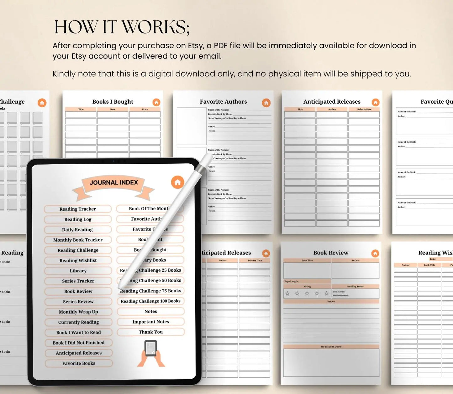 Digital Reading Journal: Book Tracker, Review Log (Printable PDF) Grown Black Glorious