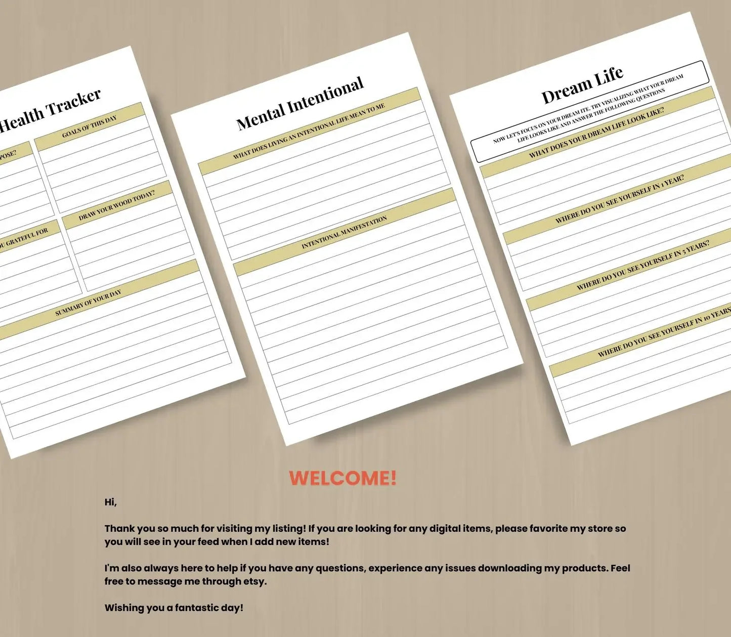 Self-Care Planner: Wellness Journal & Habit Tracker (Digital Download) Ma boutique