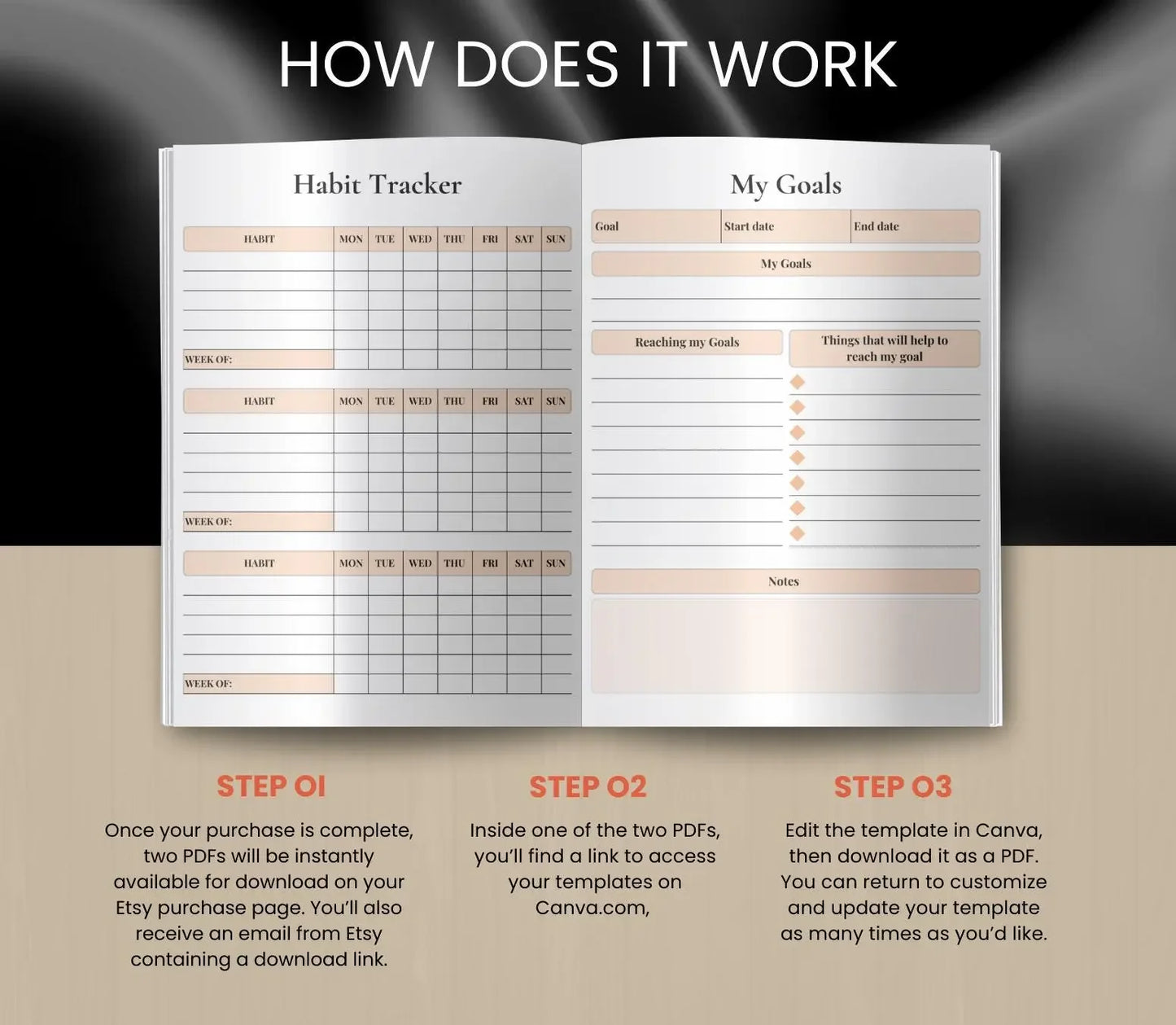 Black Women Anxiety Journal | Mental Health Tracker, Stress Relief Prompts, Nubian Queen Mindfulness , Printable & Digital Wellness Planner Ma boutique