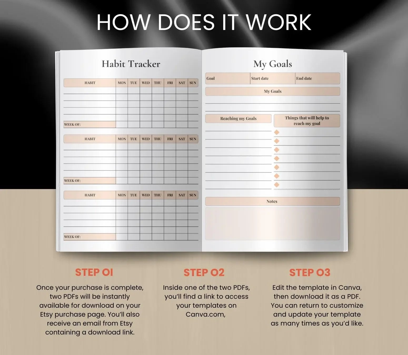 Black Women Anxiety Journal | Mental Health Tracker, Stress Relief Prompts, Nubian Queen Mindfulness , Printable & Digital Wellness Planner Ma boutique