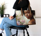 Black Woman Art Tote Bag – Afrocentric Vegan Leather Purse | Luxury Work & Travel Tote for Empowered Women | Grown Black Glorious