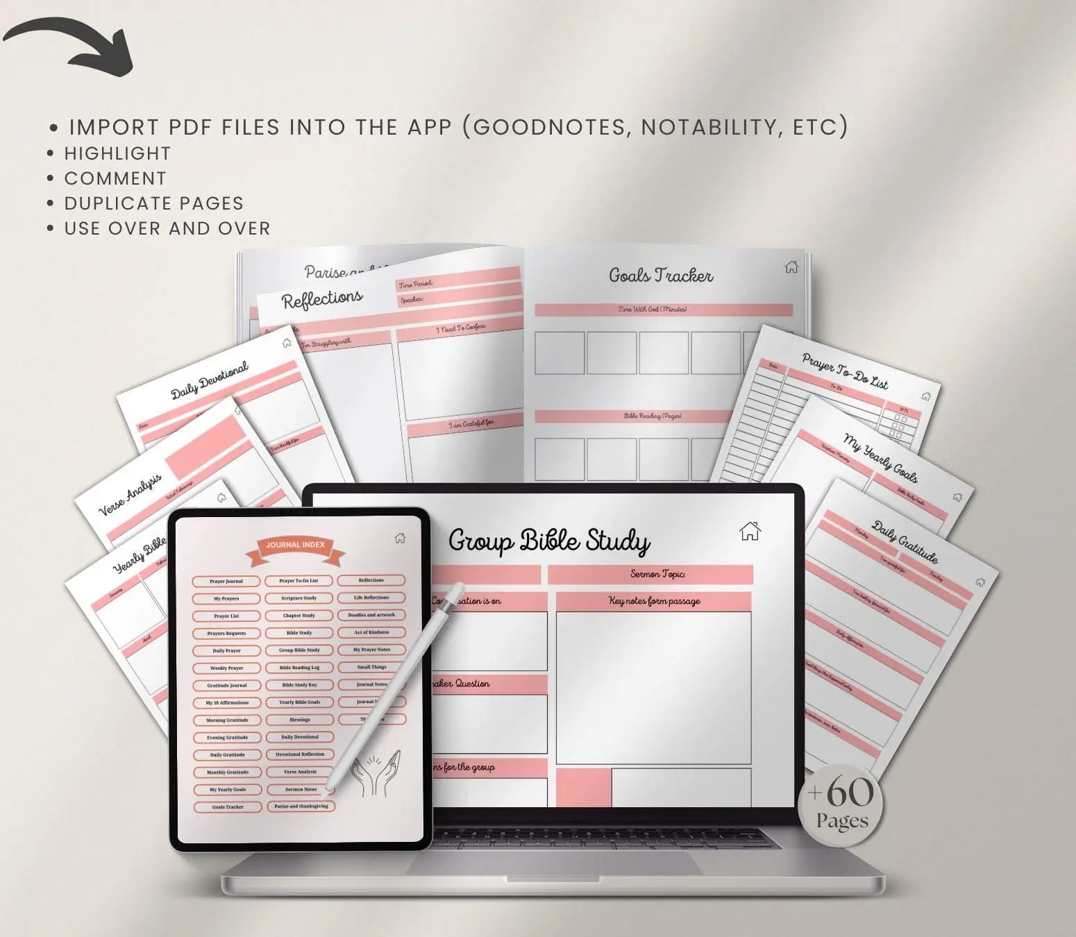 Digital Prayer Journal for Women: Christian Devotional Planner (Printable PDF) Grown Black Glorious