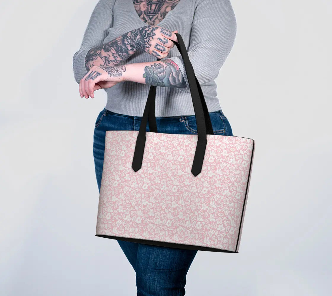 Blush Pink Vegan Leather Tote – Soft Luxury Handbag for Black Women, Minimalist Chic Purse for Everyday Grace Grown Black Glorious