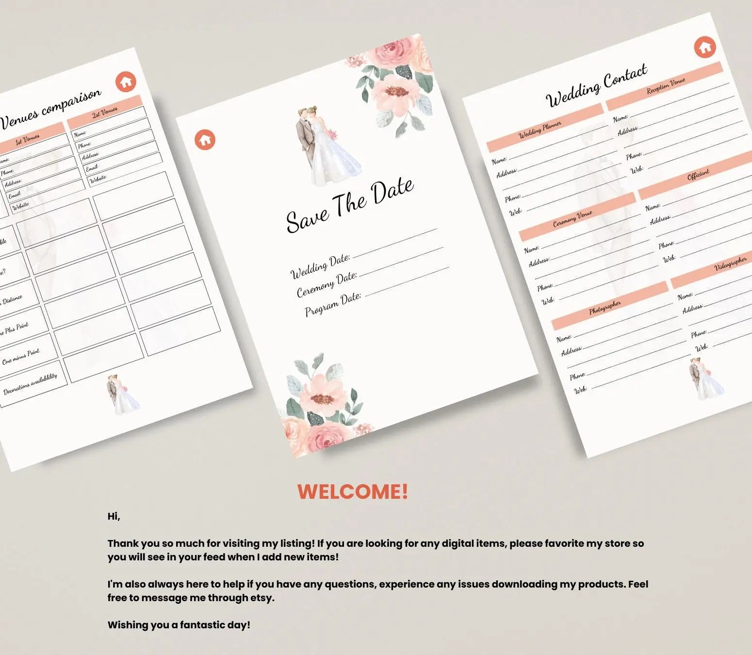 Digital Wedding Planner for iPad & GoodNotes: Bridal Organizer PDF Grown Black Glorious