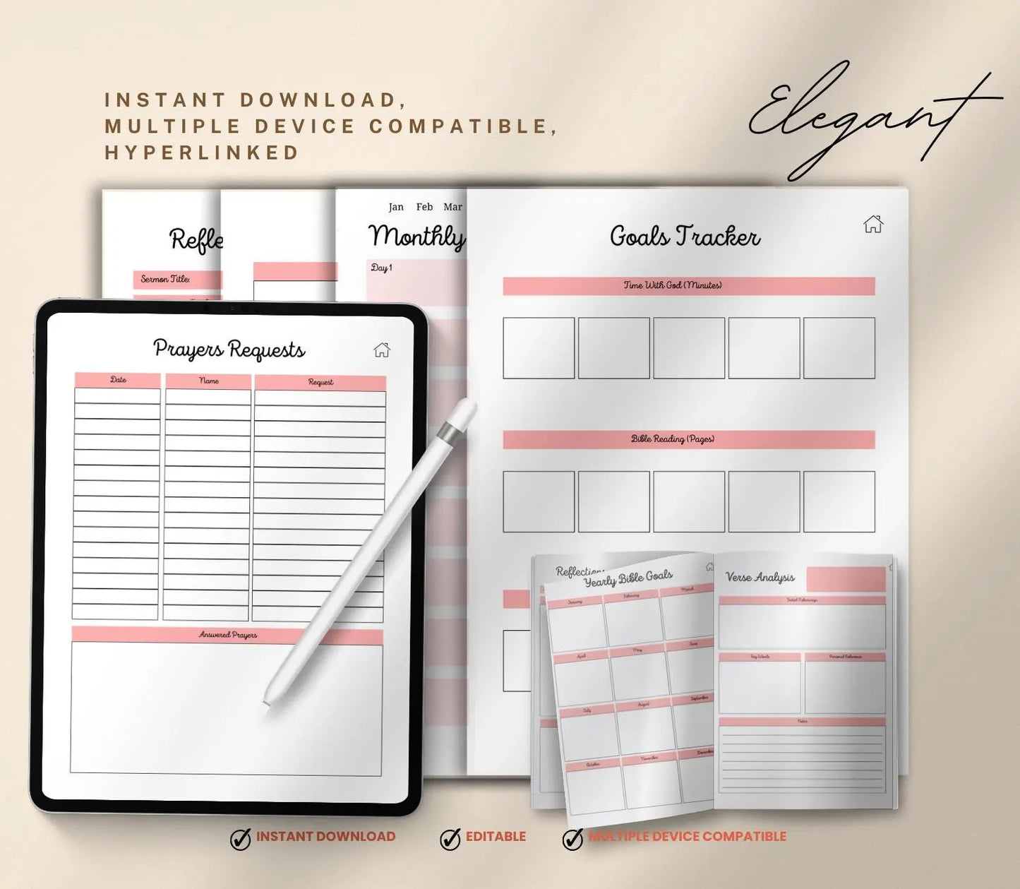 Digital Prayer Journal for Women: Christian Devotional Planner (Printable PDF) Grown Black Glorious