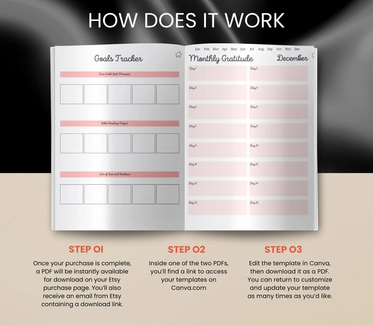 Digital Prayer Journal for Women: Christian Devotional Planner (Printable PDF) Grown Black Glorious