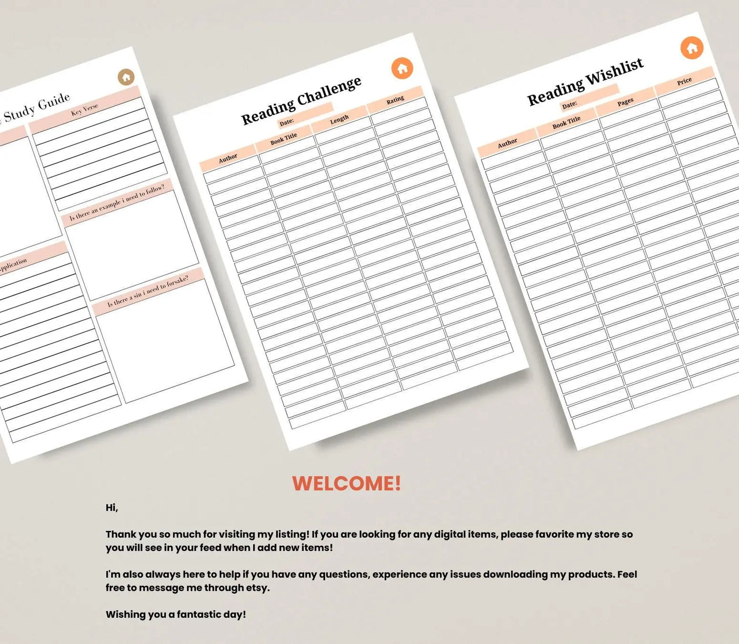 Digital Reading Journal: Book Tracker, Review Log (Printable PDF) Grown Black Glorious