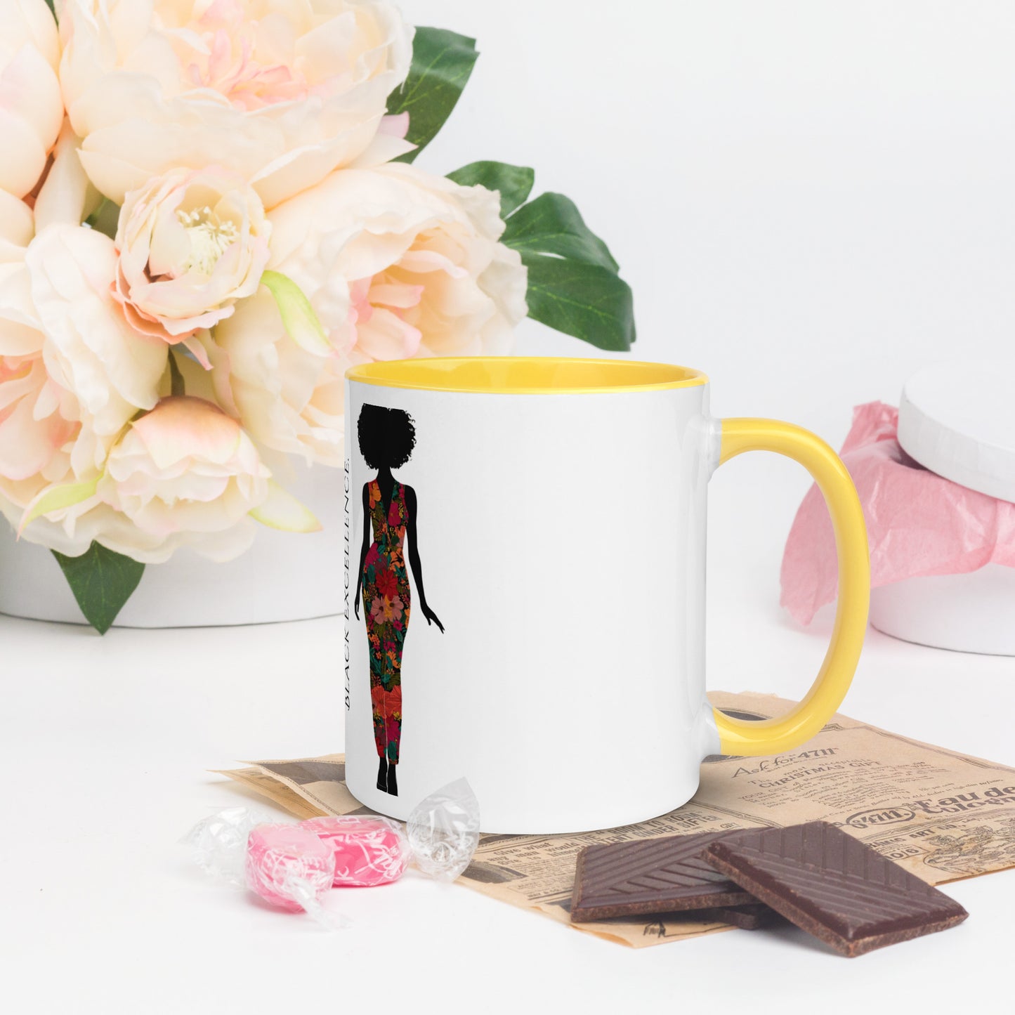 Afrocentric Mug Soft Life Black Woman Gold Design